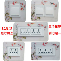 Switch protective cover Two even decorative frame wall stickers large area occlusion free stickers Double open frame creative bedroom light socket