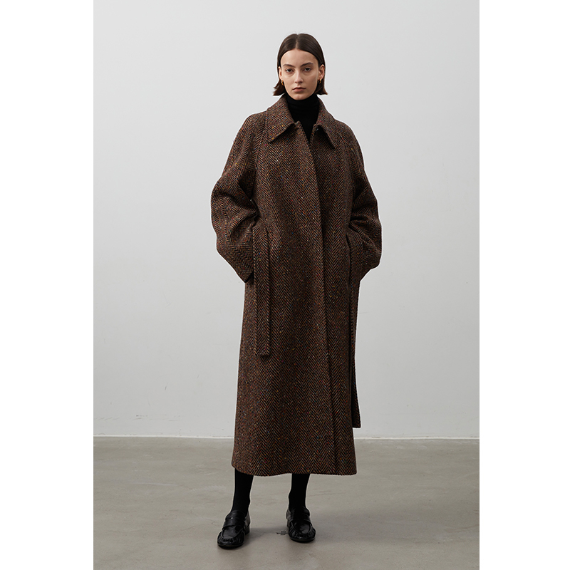 Bonnie Boutique Limited Edition/Store Signature Irish Imported Color Dot Herringbone Wool Coat