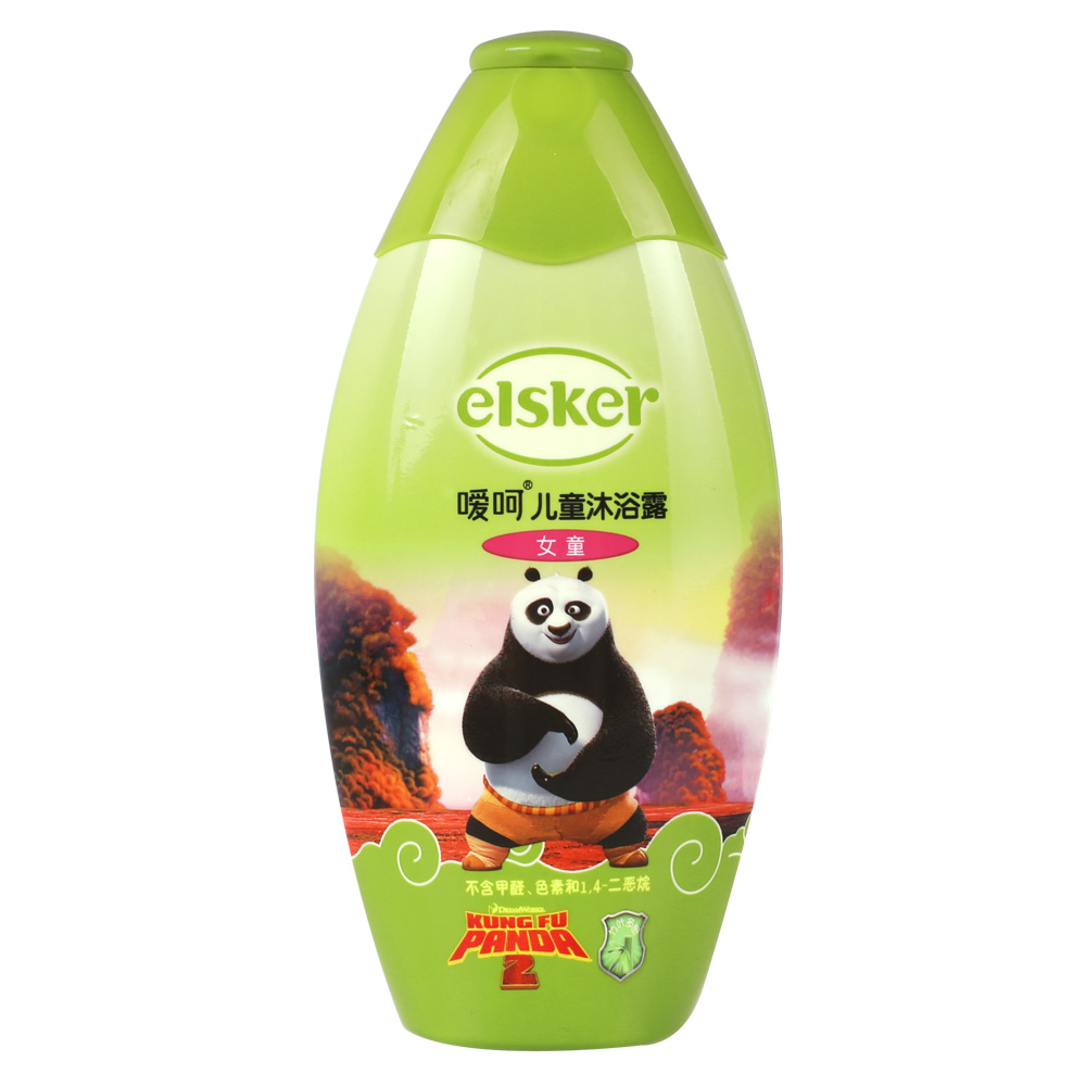 嗳呵功夫熊猫儿童沐浴露（女童）240ml 宝宝洗护用品正品