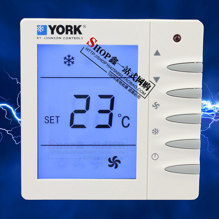 Central air conditioning temperature controller fan coil LCD York model thermostat three-speed switch four pipe two-wire