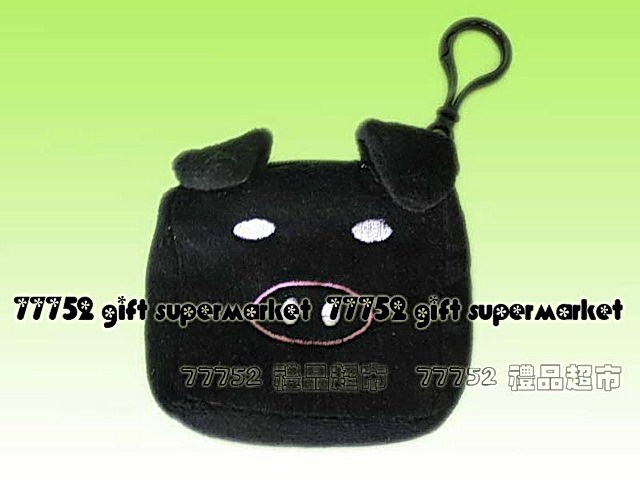 Very Cool! Cute Black and White Pig Plush Coin Purse and Small Desktop Organizer