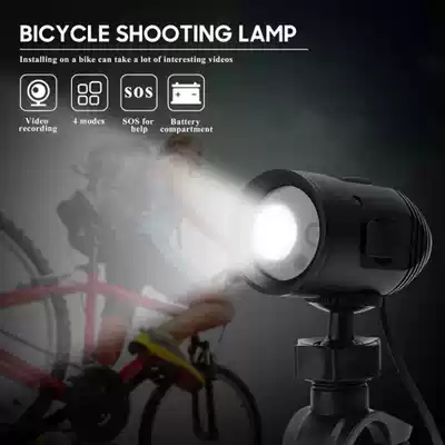New bicycle headlight T6LED outdoor night riding equipment USB charging strong light camera video recording recorder