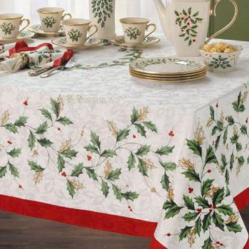 Export european and american christmas leaf american fabric tablecloth Export european and american christmas leaf american fabric tablecloth