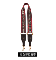 Net red identical genuine leather flow Su wide shoulder strap rivet single shoulder inclined cross-wrap with accessories adjustable canvas saddle bag belt