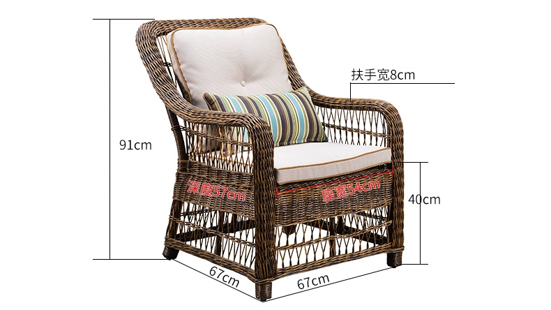 St. Millen Ban công ngoài trời Nội thất sân vườn ngoài trời Wicker Ghế ngoài trời Ban công Bàn và Ghế kết hợp Bộ giải trí Vườn đặt - Bàn ghế ngoài trời / sân bàn ghế cafe ngoài trời