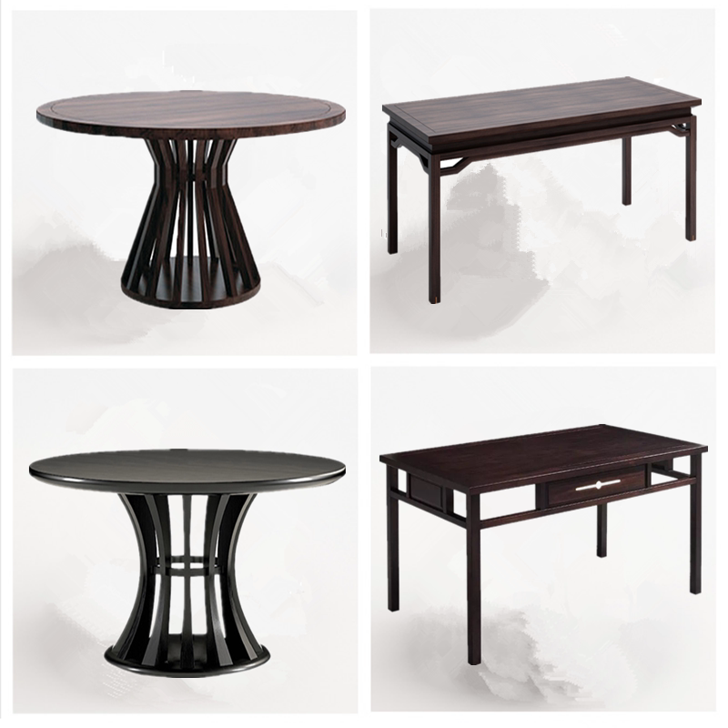 New Chinese style dining table and chair combination Zen all solid wood round table modern minimalist 4-6 people dining table 1 5 meters dining room furniture - Taobao