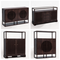New Chinese Dining Side Cabinet Zen Full Solid Wood Lockers Shoes Cabinet Door Hall Cabinet Wine Cabinet Decorated Cabinet Partition Cabinet Xuanguan Cabinet