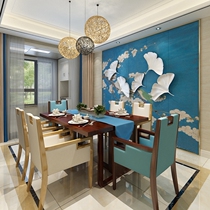 New Chinese Dining Table Composition Modern Chinese Solid Wood Restaurant Brief Approb. Solid Wood Zen Chinese Wind Furniture Custom