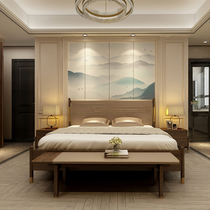 New Chinese sofa stool modern Chinese solid wood bed tailstool minimalist Bench Bedroom Stool for shoe changing stool Full house Custom