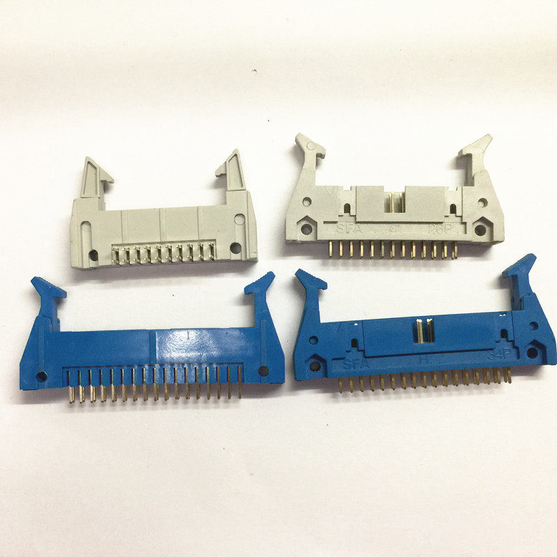 (Manufacturer) DC2 horn plug-in 10P-64P with lock straight foot bend gray blue 2.54MM