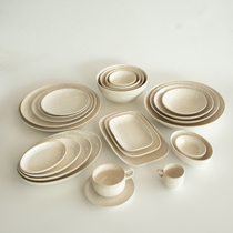 LZ Lu X home jute cloth series household commercial ceramic dishes Knit series salad plate steak plate