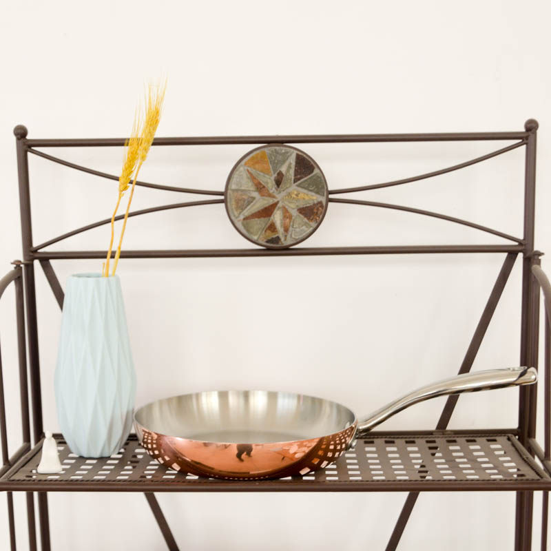 24cm three-layer steel one-piece forming 18-10 stainless steel clad copper frying pan Physical non-stick induction cooker universal