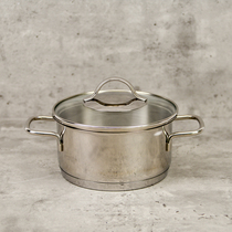 Trade Export German W Home 16cm Double ear small soup pot 18-10 stainless steel single small hot pot boiling pan