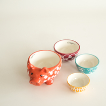 (E27) Foreign trade out of South America cartoon pig stackable sauce saucer dipping saucer saucer measuring cup set cute space saving