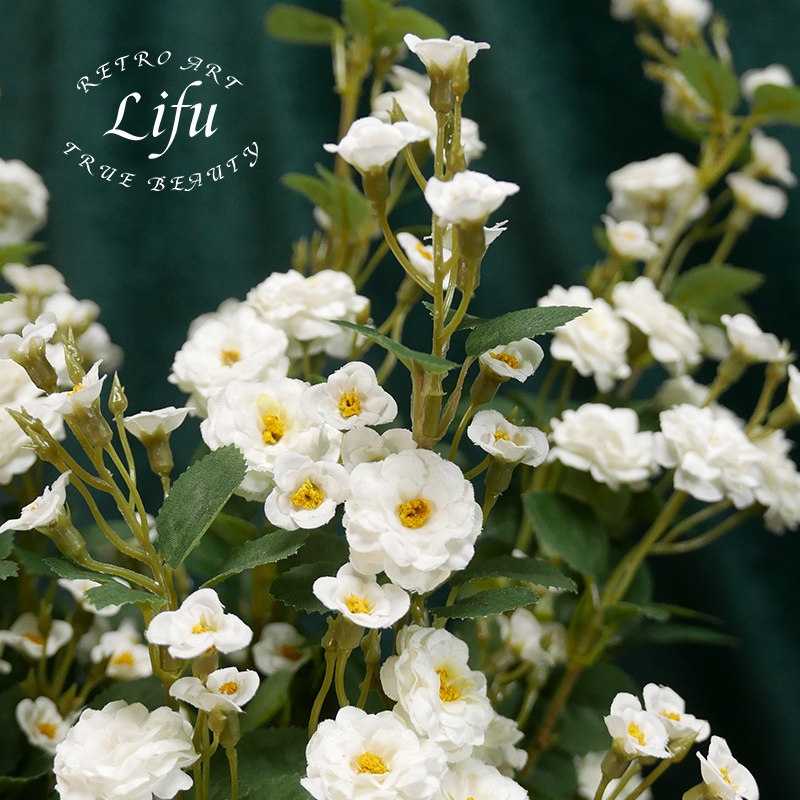 lifu Lifu light luxury high-end small rose flower simulation flower single branch fake silk flower flower arrangement living room decoration shooting