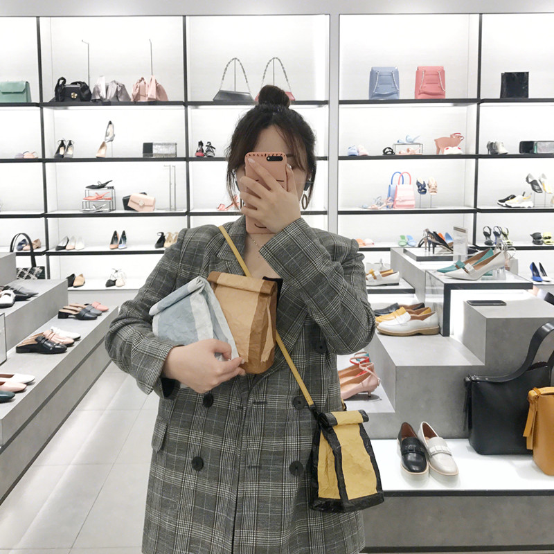 Túi giấy ck kraft nhỏ CK6-30270184 crossbody vai nữ túi mới 2019 hạn chế năm mới - Túi xách nữ balo da đẹp cho nữ