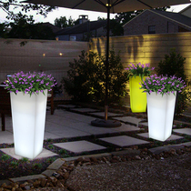 Glowing big mouth round succulent flower pot plastic Meichen courtyard waterproof creative outdoor potted flower pot rectangular