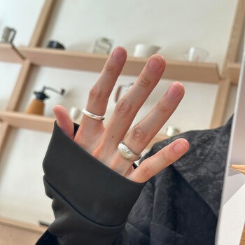 Silver matte plain ring for women 2026 new style stacking wear