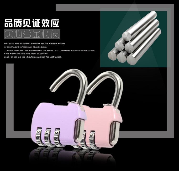 Password padlock luggage locks door lock waterproof anti-rust anti-theft window padlock mini small key lock