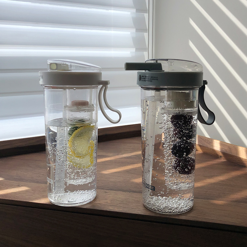 Good-looking cup net red glass dry and wet separation cup high color value student cup men's 2021 straw