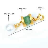 Изумрудная инкрустация камня, подвеска из жемчуга, серебро 925 пробы