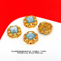 Серебро 93# с бриллиантом, аквамарином, четырехлистным клевером