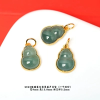 Серебряный кулон 80 # с инкрустацией из синего нефрита и тыквы