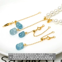 108# серебряная инкрустированная аквамариновая цепочка Pixiu