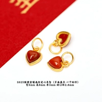 H30# Silver Inlied Nanhong Love Penden