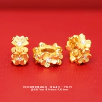 Серебро 175# с позолоченным бриллиантом диаметром 7 мм, пятигранный цветок