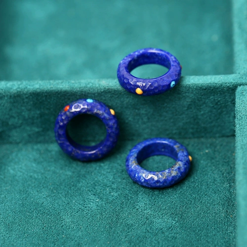 Сделай сам натуральный зеленый камень, инкрустированный с большим дырочным кольцом Duobao