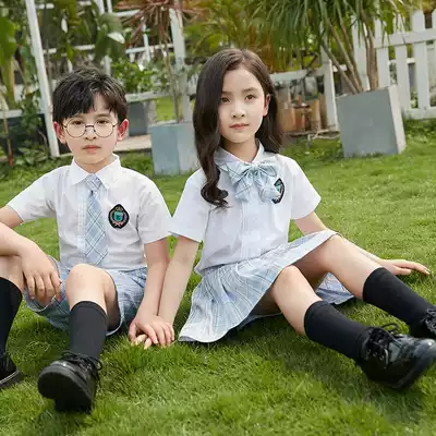 2021 Kindergarten Garden Clothes Summer School Pupil Customized Summer School Uniform Children's School Uniform Graduation Photo Clothing Two Piece