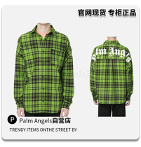 Spot Palm Angels Palm Angels Autumn and winter Green plaid shirt mens long sleeve shirt jacket women