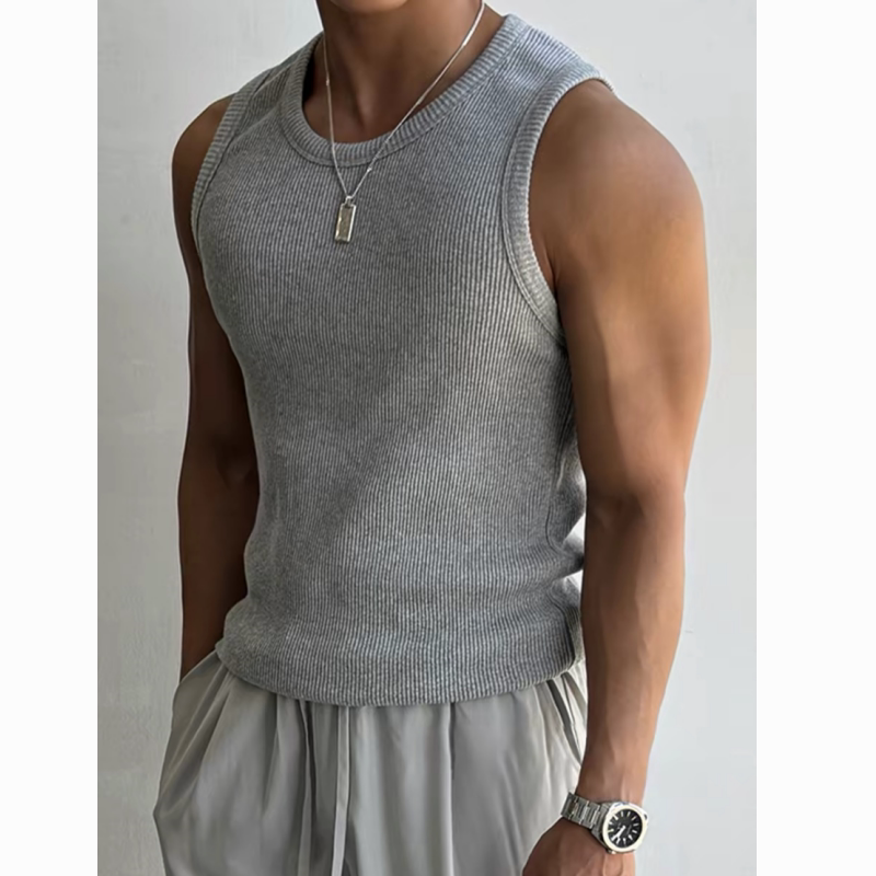 Men's American-Style Sports Vest, Summer Elastic Slim-Fit Quick-Drying Ribbed Fitness Basketball Training Undershirt Men's American-Style Sports Vest, Summer Elastic Slim-Fit Quick-Drying Ribbed Fitness Basketball Training Undershirt
