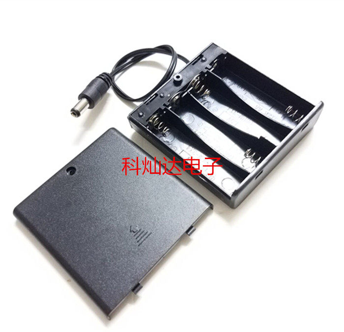 No. 5 4-cell battery box with cover with switch with dc2 1*5 5 heads No. 5 four-cell battery holder 6V battery box