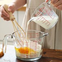 High temperature resistant glass measuring cup with scale food grade baking microwave oven heating home breakfast egg milk cup