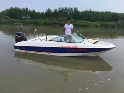 Luxury double-decker small yacht 7 plus 3 people 5 5 m cruise boat speedboat assault boat can hang overboard marine propeller