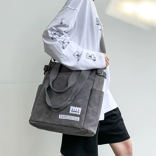 Шоппер, вместительная и большая японская сумка на одно плечо для отдыха, сумка через плечо