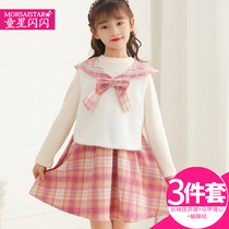 Girls spring dress girls dress little girl Long sleeves Princess skirt Spring style Childrens checkered dress 2022 new suit dress