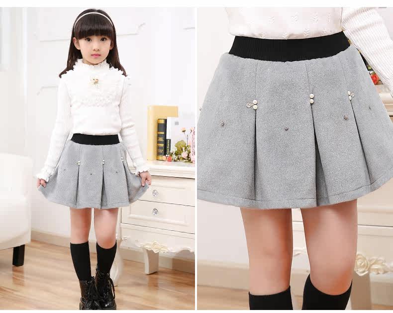 Jupe fillette MORSAISTAR en mélange - Ref 2048905 Image 30