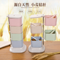 Wheat vertical seasoning box Rotatable seasoning box Creative kitchen supplies seasoning bottle seasoning tank