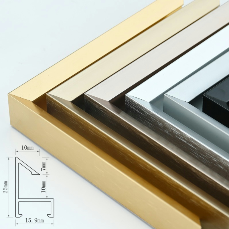 Aluminum Alloy Picture Frame Profile, Beveled Metal Photo Frame, Empty Frame Lines, Kt Board Edge Strips, Advertising Poster Frame, Certificate Frame Strips