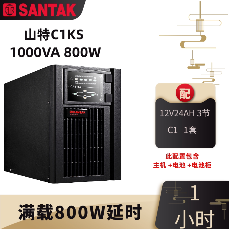 Mountain special C1KS UPS uninterrupted power supply 1000VA 800W computer time-lapse 1 hour online type with battery