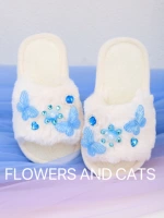Тапочки с бабочкой, со снежинками