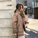 Brown Korean style winter lamb wool coat for women short loose style motorcycle wear thickened high-end jacket top