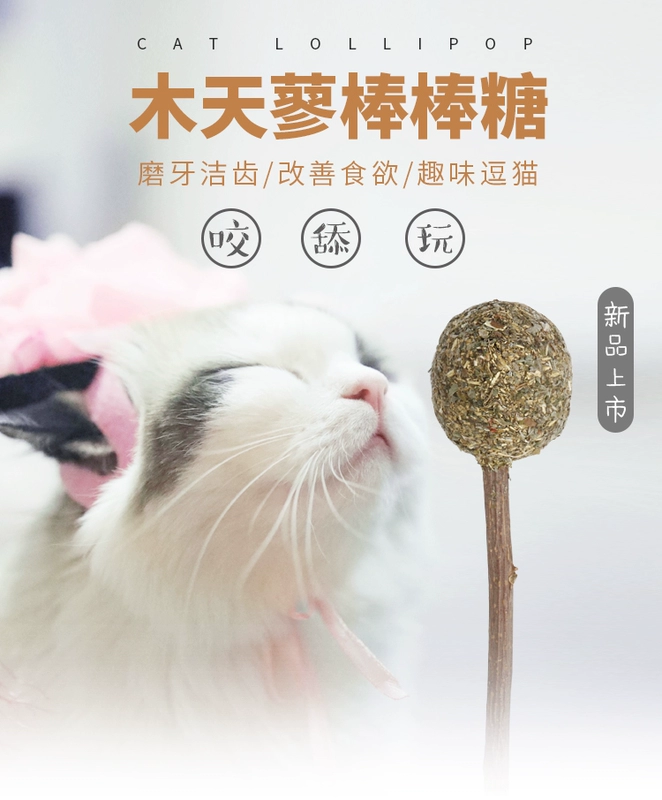 Catnip kẹo mút mèo liếm liếm liếm lông bóng tiêu hóa thú cưng mèo ăn nhẹ mèo cỏ Tian Li đậm - Đồ ăn nhẹ cho mèo