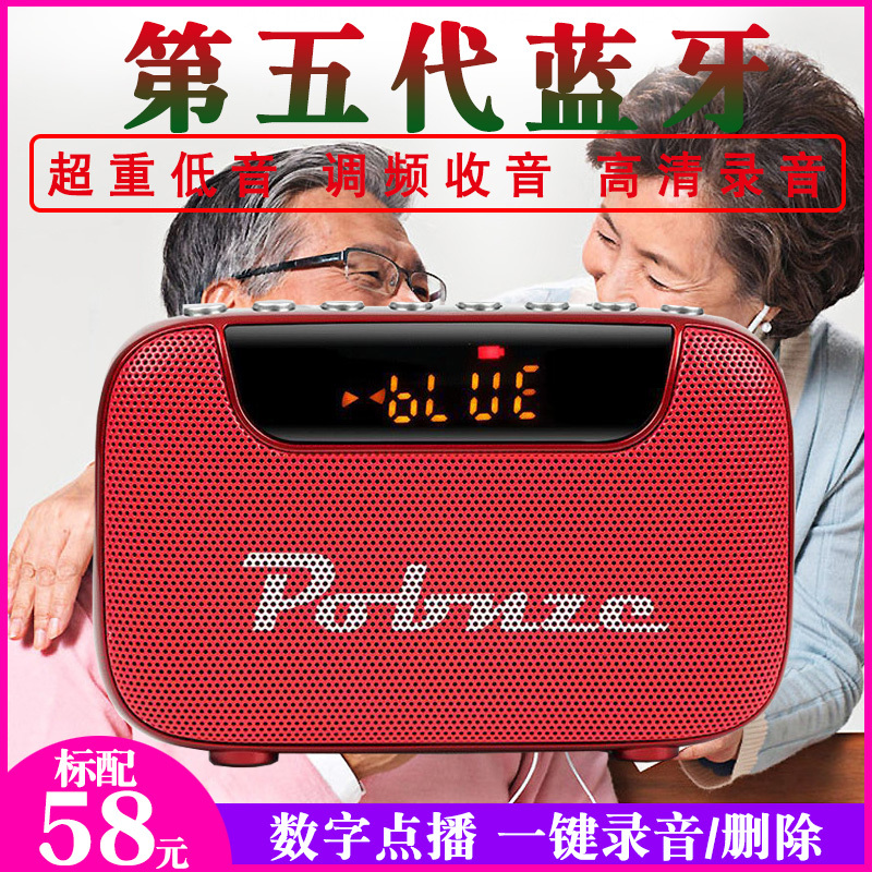 Icebreaker B-09 Bluetooth Recording Card Speaker U Disk Radio for the Elderly Morning Exercise Outdoor Use Huibang Mp3 Player