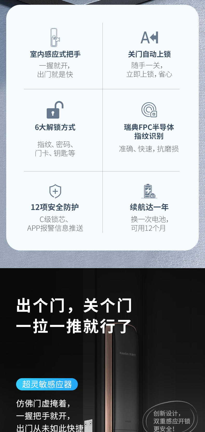 凯迪仕 K20-W 全自动智能锁 图2