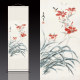 Entrance living room corridor decoration hanging painting Chinese painting famous orchid scroll calligraphy and painting four feet vertical silk feng shui painting