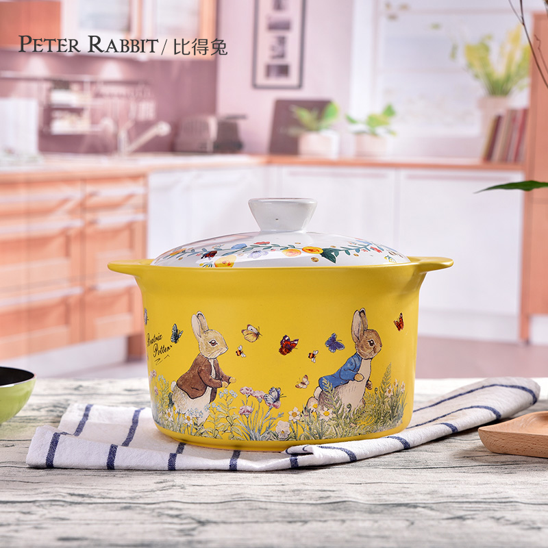 British Bede Rabbit casserole stew pot Household ceramic soup pot Soup open flame high temperature stone pot Ceramic pot stew pot